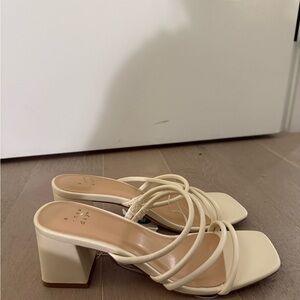 Target Ivory Strappy Block Heels